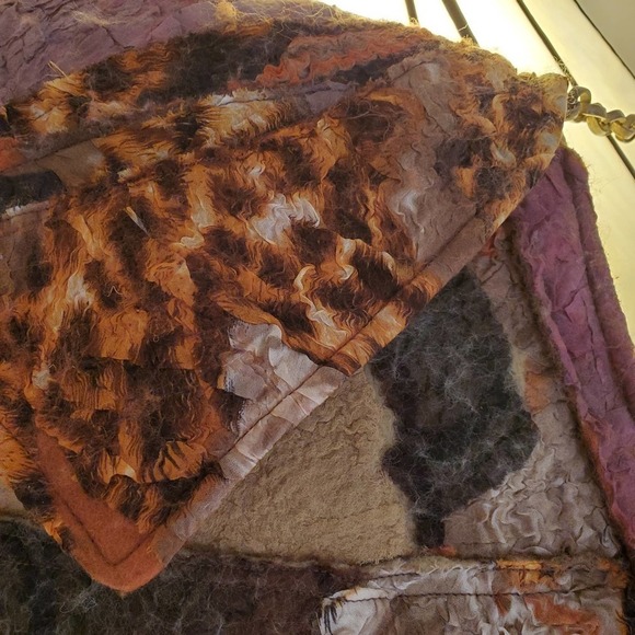 Artisan Handmade, Felted wool, feathers, patchwork shoulder bag, clutch OOAK - Picture 4 of 11